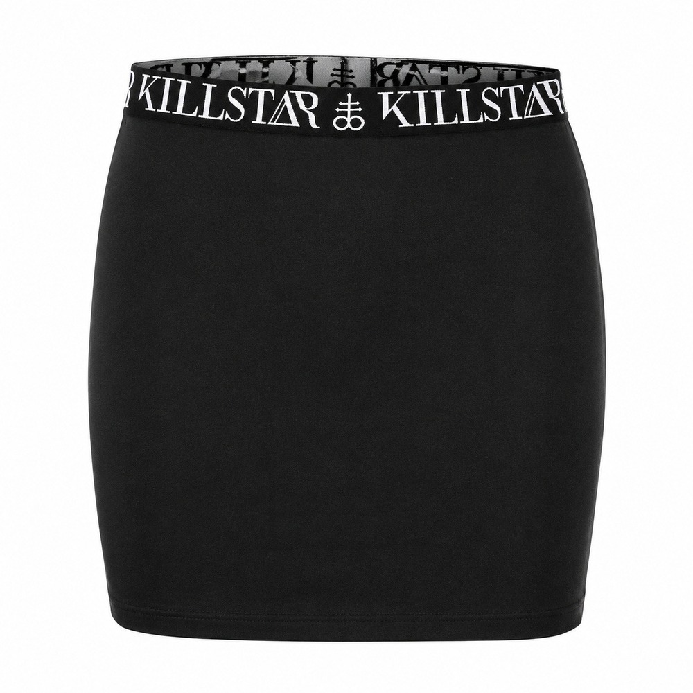 Killstar Black Bodycon Mini Skirt Logo Waist Gothic Emo Alt Grunge‎ Women's